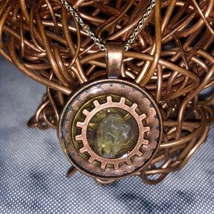 *HANDMADE* Steampunk Resin Necklace 🦋